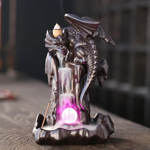 1pc Vintage Dragon Backflow Incense Burner Household Burner Home Decor Creative Home Aromatherapy Gift (Without Incense)-Health Wisdom™