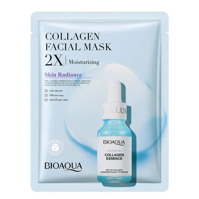 20 Pieces BIOAQUA Centella Collagen Vitamin C Facial Mask Moisturizing Refreshing Sheet Masks Hyaluronic Acid Skin Care Products-Health Wisdom™