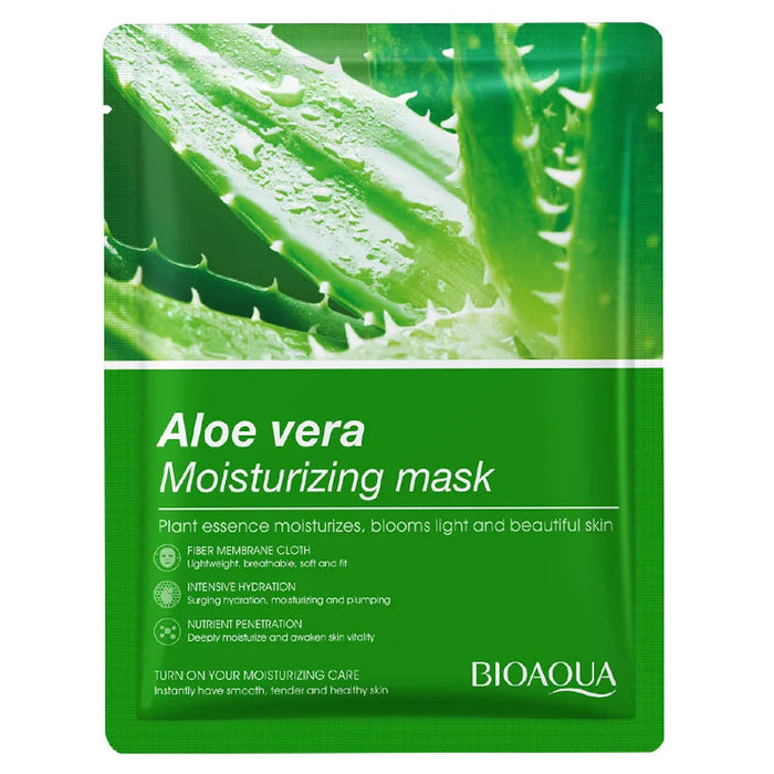 20 Pieces Natural Fruit Plant Facial Mask Sheets Moisturizing Oil-Control Blueberry Cucumber Pomegranate Fruit Aloe Face Mask