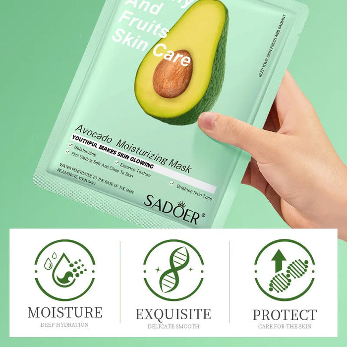 20 Pieces Natural Fruit Plant Facial Mask Sheets Moisturizing Oil-Control Blueberry Cucumber Pomegranate Fruit Aloe Face Mask-Health Wisdom™