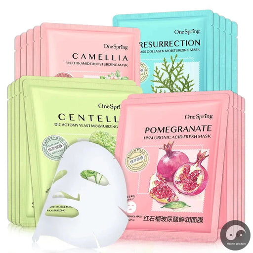 20Pcs Face Mask Combination Camellia Nicotinamide Facial Mask Moisturizing Oil Control Shrink Pores Anti Aging Skin Care Sets