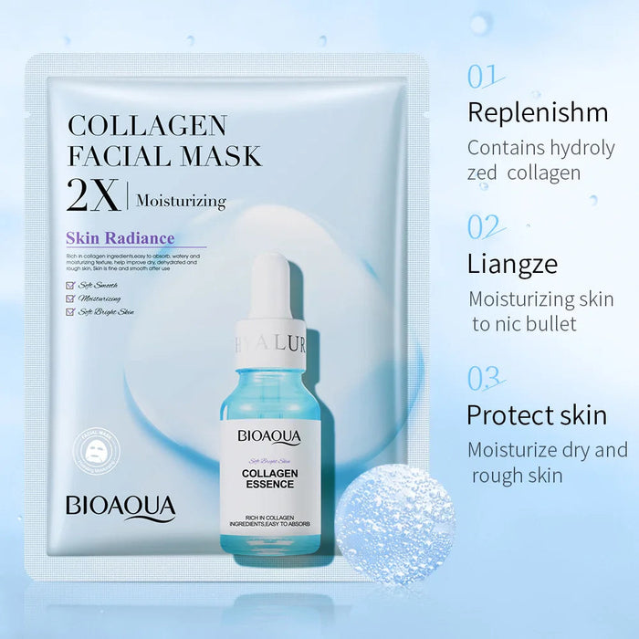 20pcs BIOAQUA Centella Collagen Face Mask Moisturizing Refreshing Sheet Masks Hyaluronic Acid Facial Mask Skin Care Products-Health Wisdom™