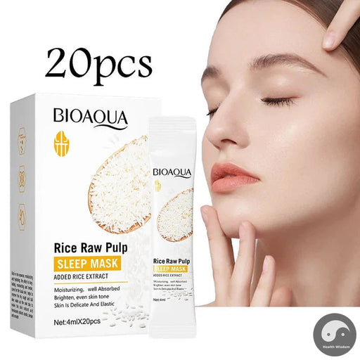 20pcs BIOAQUA Rice Raw Pulp Sleeping Masks Whitening Anti Wrinkle Anti-aging Moisturizing Face Mask skincare Sleep Facial Masks-Health Wisdom™