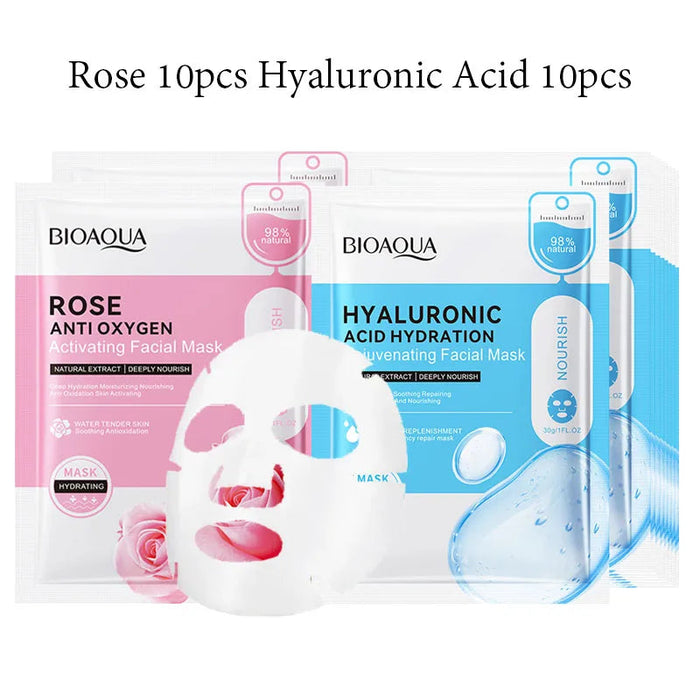 20pcs BIOAQUA Snail Hyaluronic Acid Face Mask skincare Moisturizing Anti Wrinkle Whitening Facial Masks Face Skin Care Products-Health Wisdom™