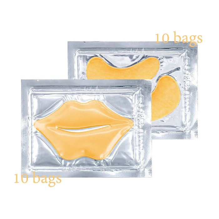 20pcs Crystal Collagen Gold Eye Mask Lip Patches Sets Moisturizing Anti-aging Anti-wrinkle Eye Patches Lip Mask Skin Care Sets-Health Wisdom™