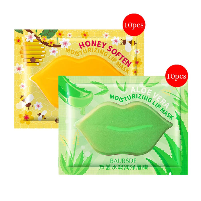 20pcs Crystal Collagen Lip Mask Lips Care Moisturizing Anti Wrinkle Labial Gel Pads Cherry Aloe Honey Lip Patch Lips Plumper-Health Wisdom™
