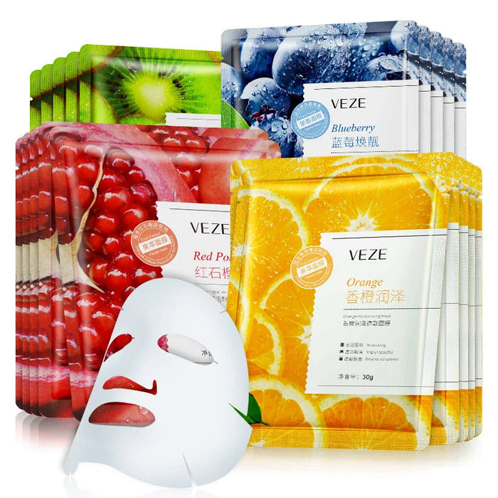 20pcs VENZEN Fruit Essence Facial Mask Moisturizing Anti-wrinkle Skincare Facial Masks Women Hydrating Facial Mask Skin Care-Health Wisdom™