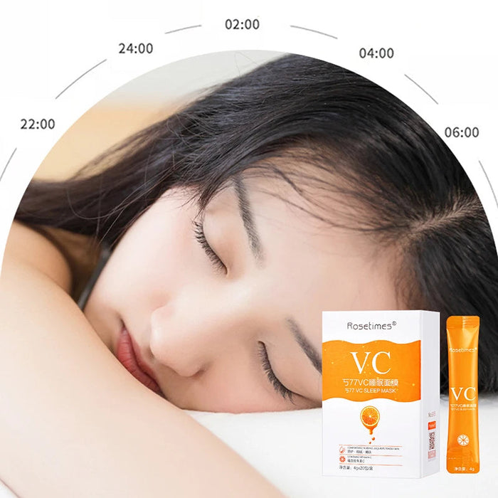 20pcs/lot Vitamin C Sleeping Mask Face No-wash Moisturizing Skin Rejuvenation Firming Disposable Sleep Facial Mask For Skin Care-Health Wisdom™