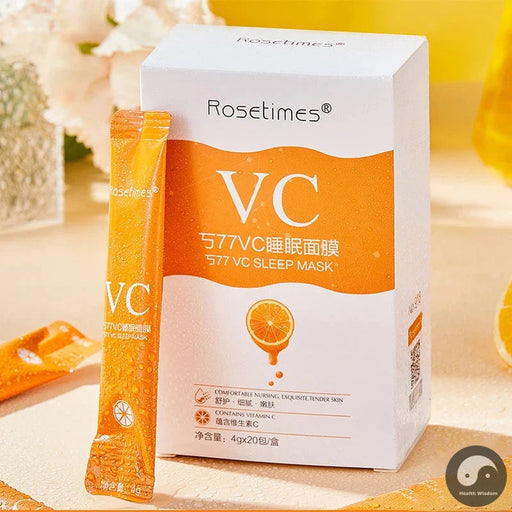 20pcs/lot Vitamin C Sleeping Mask Face No-wash Moisturizing Skin Rejuvenation Firming Disposable Sleep Facial Mask For Skin Care
