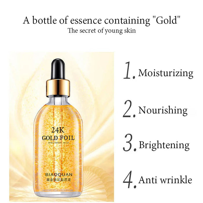 2pcs 24K Gold Essence Facial Moisturizing Brightening Shrinking Pore Anti-Aging Anti Wrinkle Face Serum Skin Care Products-Health Wisdom™