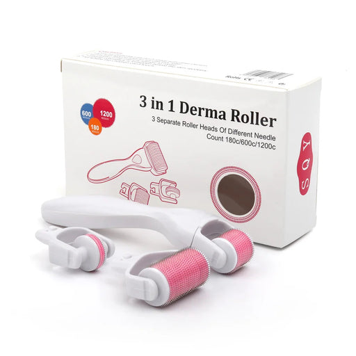 3 in 1 Derma Roller Micro Needles dr Roller Titanium Mezoroller DR Pen Machine Tool Skin Care Treatment Microdermabrasion Roller-Health Wisdom™