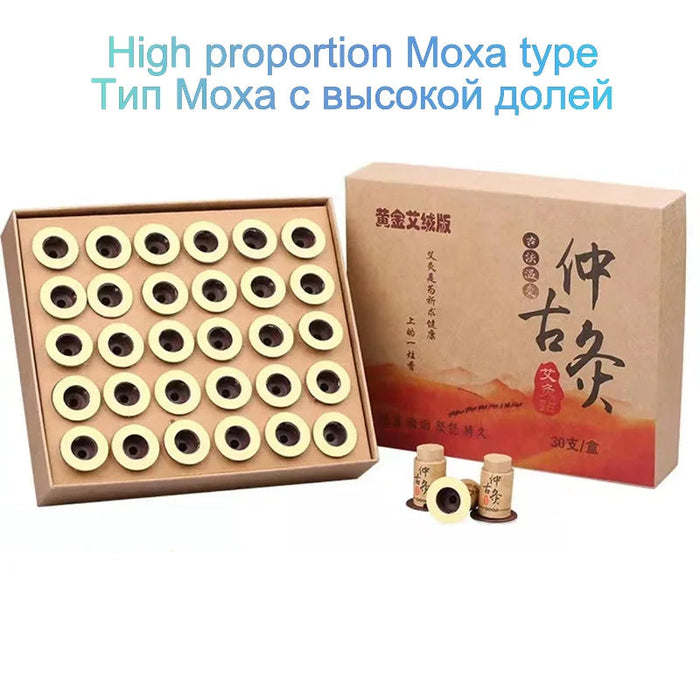 30Pcs High Quality Moxibustion Tube Moxa Stick Warm Acupuncture Massage Therapy Chinese Medicine Mugwort Health Care Warm Uterus
