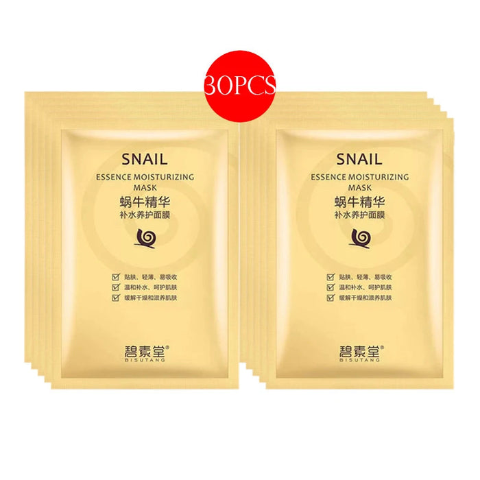 30pcs BIOAQUA skincare Face Masks Women Face skin care Sheet Mask Moisturizing Anti-wrinkle Hydrating Snail Korean Facial Mask-Health Wisdom™