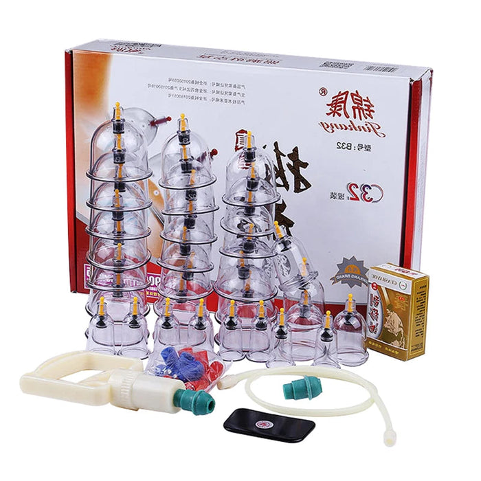32 Cupping Therapy Set Vacuum Cupping Cup Body Massager Suction Cups Chinese Medicine Physiotherapy Vacuum Cups Heathy Care-Health Wisdom™