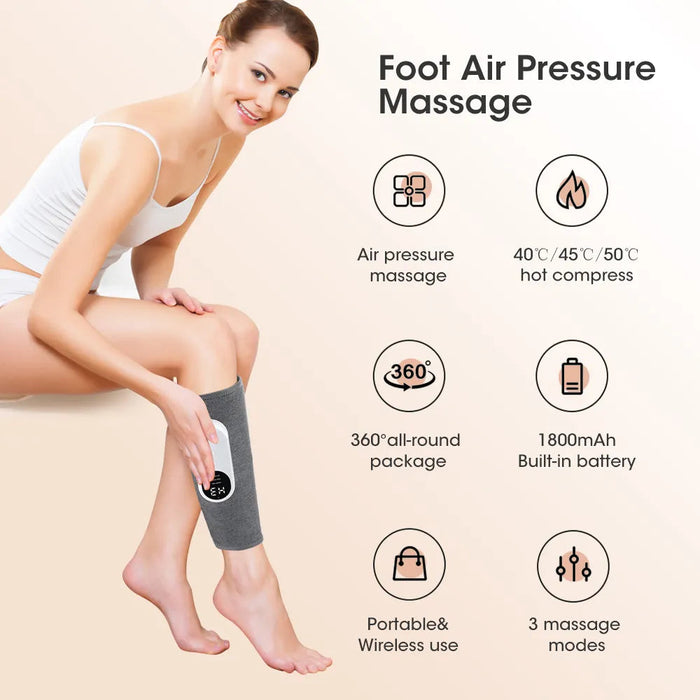 360° Air Pressure Calf Massager Presotherapy Machine 3 Mode Foot Leg Muscle Relaxation Promote Blood Circulation Relieve Pain-Health Wisdom™