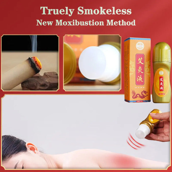 3Bottles/Set 50ML Wormwood Liquid Warm Body Joint Plaster Easily Absorbed Rolling Moxibustion Acupoints Smokeless Moxa Therapy