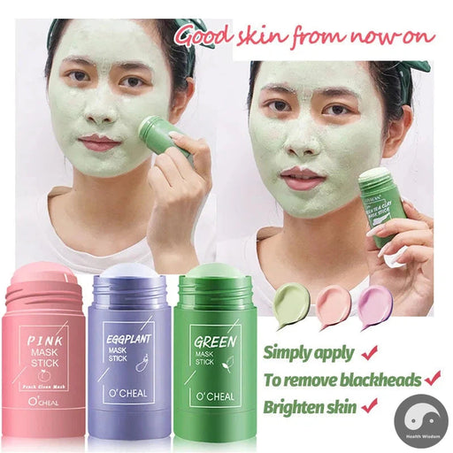 3pcs Eggplant Green Tea Mask Stick Moisturizing Remove Blackhead Anti Acne Face Mask Stick Facial Masks Skin Care Products-Health Wisdom™