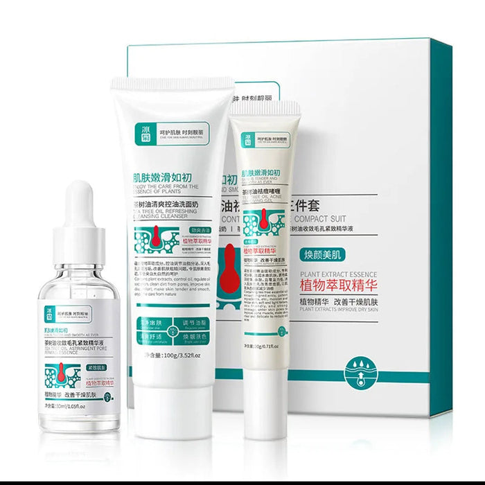 3pcs/Set Salicylic Acid Oil Control Acne Removing Skin Care Sets Serum Facial Anti Acne Removal Moisturizing Face Skin Care Kit-Health Wisdom™