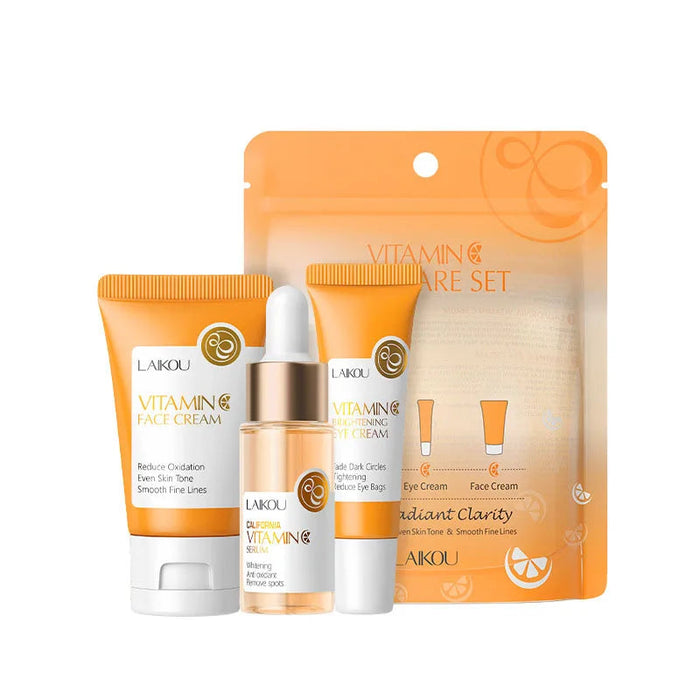 3pcs/set LAIKOU Vitamin C 24K Golden Sakura Skin Care Sets Face Cream Serum Eye Cream Moisturizing Anti Wrinkles Face Care Kit-Health Wisdom™