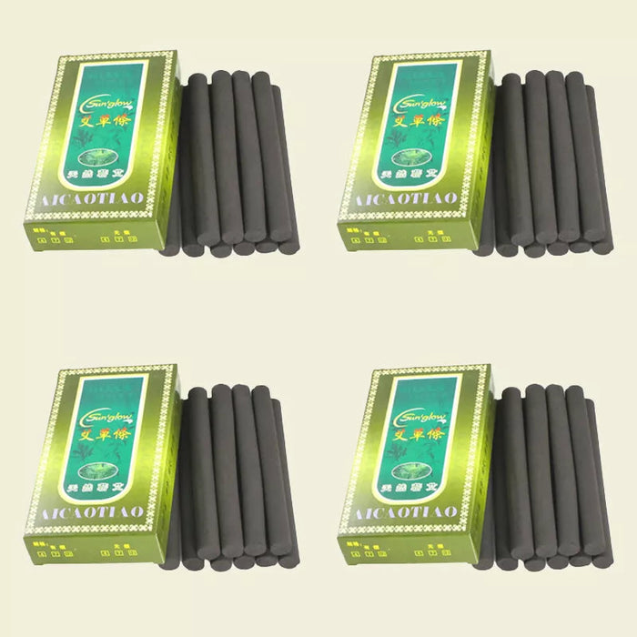 4 Boxes Micro Smoke Moxa Sticks Chinese Medicine Wormwood Mugwort Stick Warm Acupuncture Massage Therapy Health Care 12*120mm-Health Wisdom™