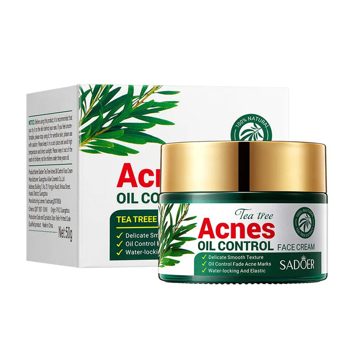 50g Tea Tree Acne Removing and Oil Control Face Cream Acne Printing Facial Anti Acne Skin Care Product Moisturizing Face Cream-Health Wisdom™
