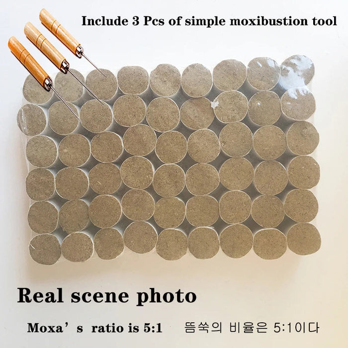 54Pcs Moxa Stick Moxibustion Roll Chinese Medicine Combustion Osmosis Therapy Warm Uterus Stomach Acupoint Meridian Massage