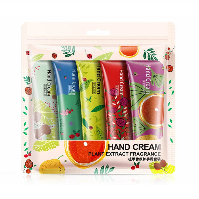 5pcs Plant Fruit Fragrance Hand Cream Sets Moisturizing Handcream Set Hand Care Nourishing Anti Chap Skin Care for Hands-Health Wisdom™