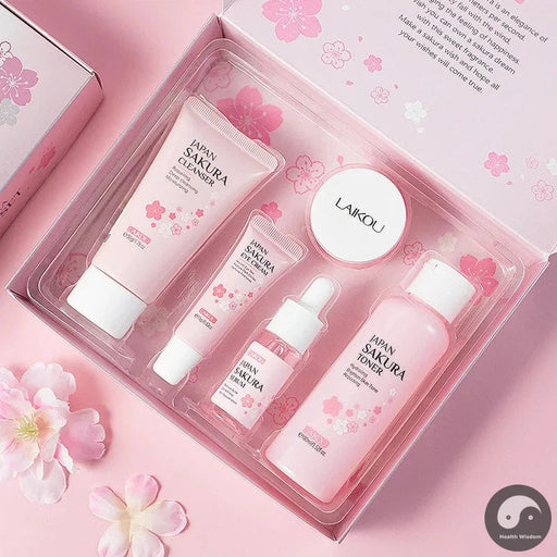5pcs/set LAIKOU Sakura Face Care Sets Moisturizing Anti-aging Face Eye Cream Serum Toner Facial Cleanser Skin Care Products-Health Wisdom™