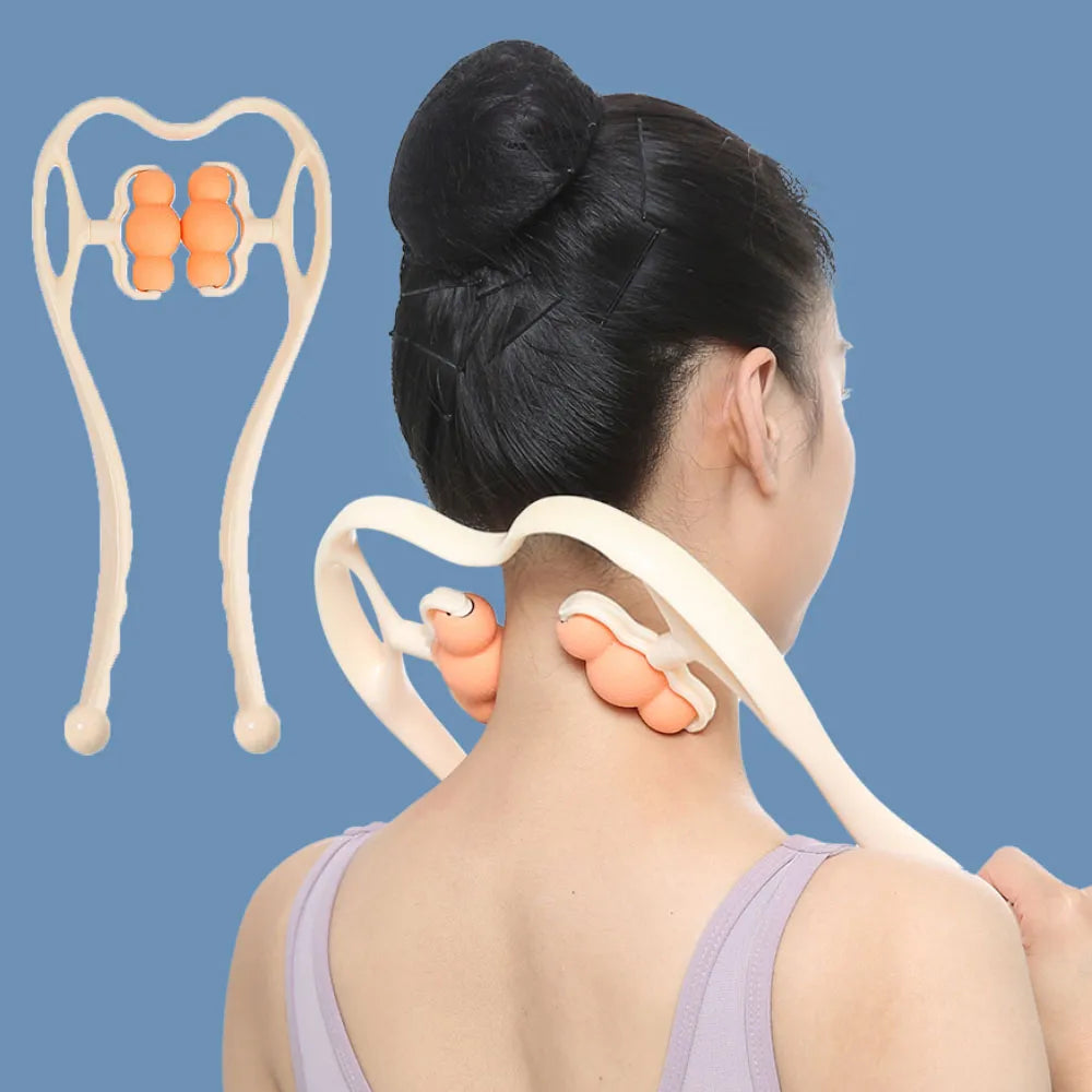 Neck Massag Instruments Online Buy 6-Rollers Manual Neck Massage Tool Cervical Spine Shoulder ...