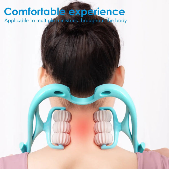 6-wheel Cervical Spine Massager Neck Shoulder Back Shiatsu Body Relaxation Manual Roller Physiotherapy Pain Relief Health Care-Health Wisdom™