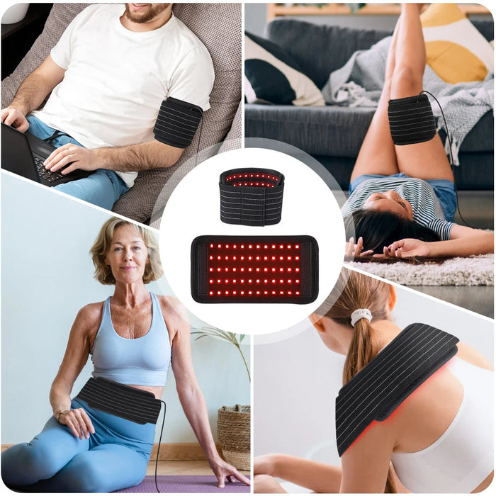 60 LED Red Light Therapy Pad 660nm 850nm Infrared Heated Physiotherapy Belt Strap Body Joint Arthritis Pain Relief Waist Back