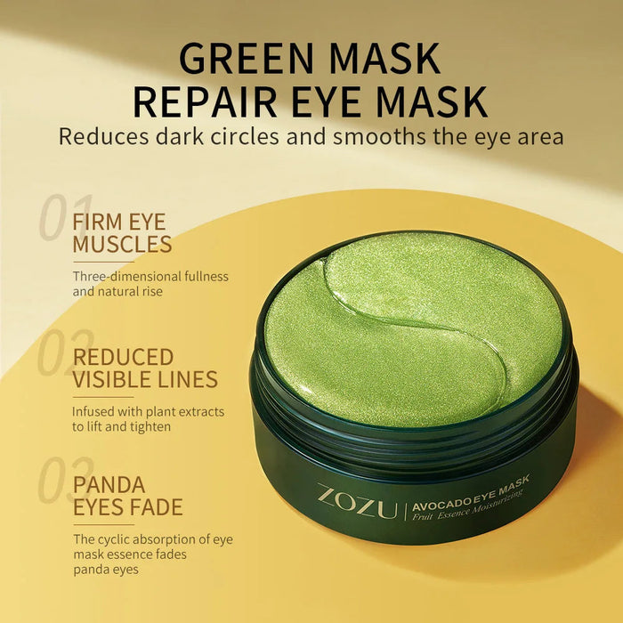 60pcs Avocado Golden Collagen Eye Mask Anti Dark Circles Eye Bags Moisturizing Anti Wrinkle Eye Patches Skin Care Products-Health Wisdom™