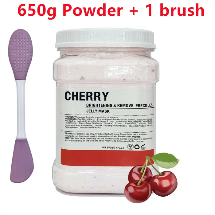 650g Chamomile Hyaluronic Acid Facial Mask Powder with Silicone Brush Anti Aging Brightening Rose Jelly Facial Mask with Brush