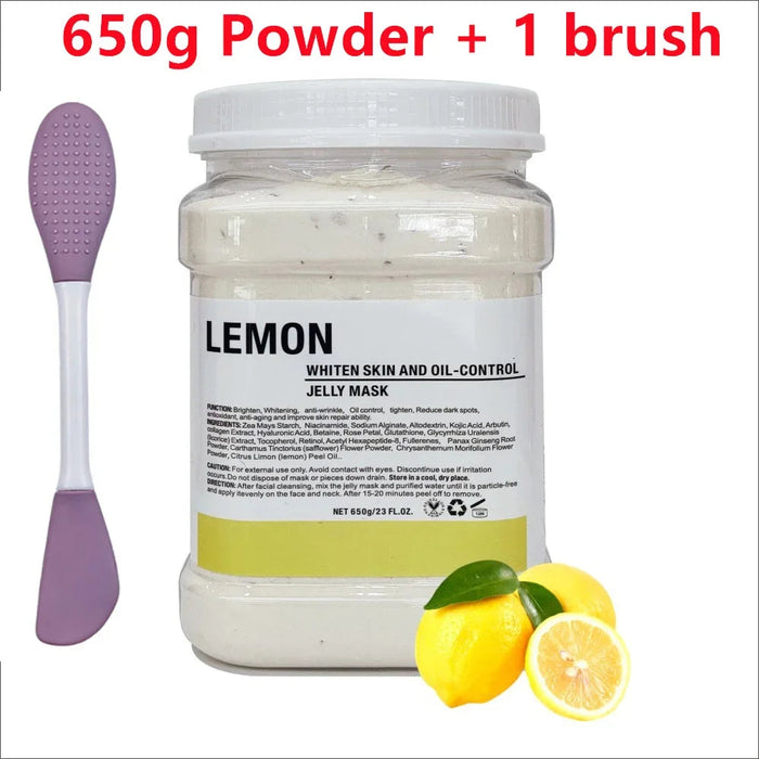 650g Chamomile Hyaluronic Acid Facial Mask Powder with Silicone Brush Anti Aging Brightening Rose Jelly Facial Mask with Brush-Health Wisdom™