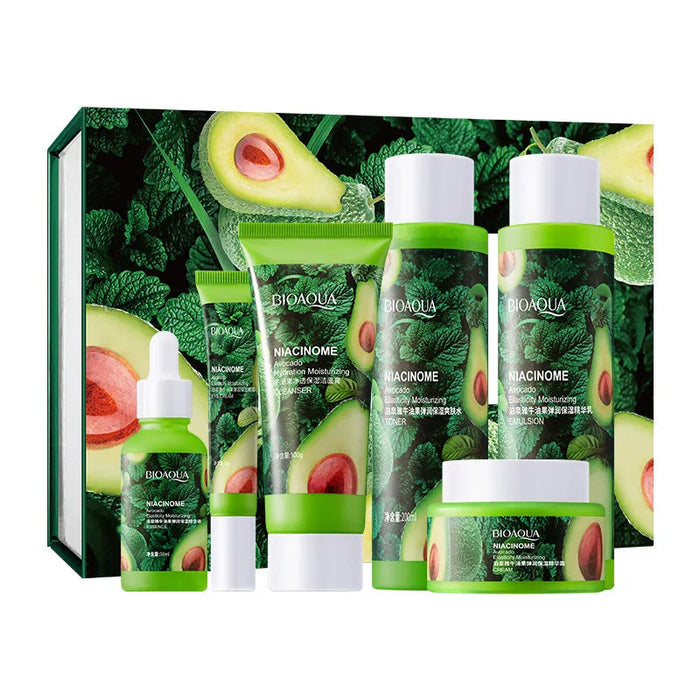 6pcs/set BIOAQUA Avocado Skin Care Sets Face Cream Essence Toner Serum Facial Cleanser Moisturizing Nourishing Face Care Set-Health Wisdom™