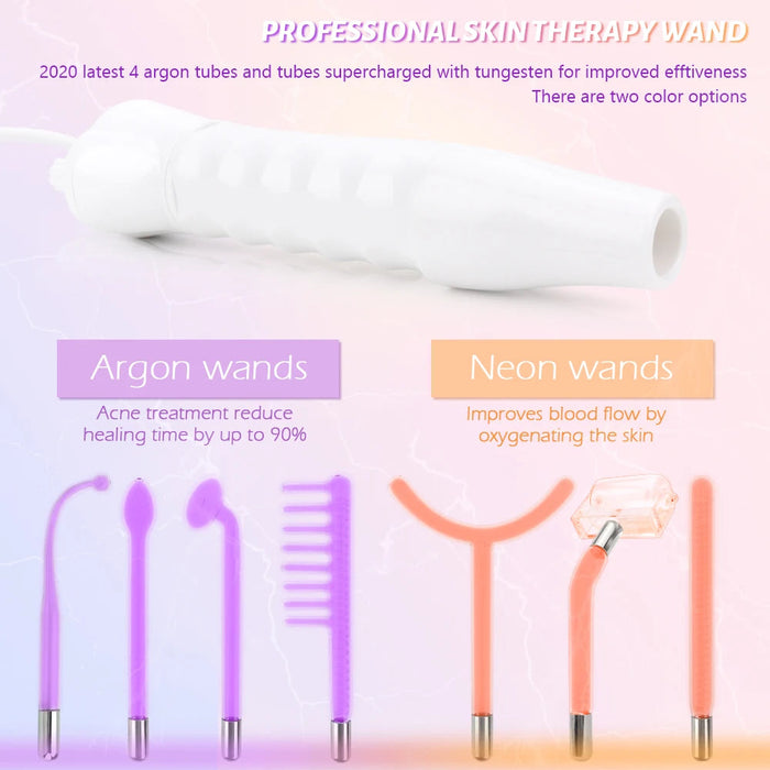 7 In 1 High Frequency Electrode Wand Electrotherapy Glass Tube Beauty Device Acne Remover Face Hair Body Skin Care Skin Tighten-Health Wisdom™