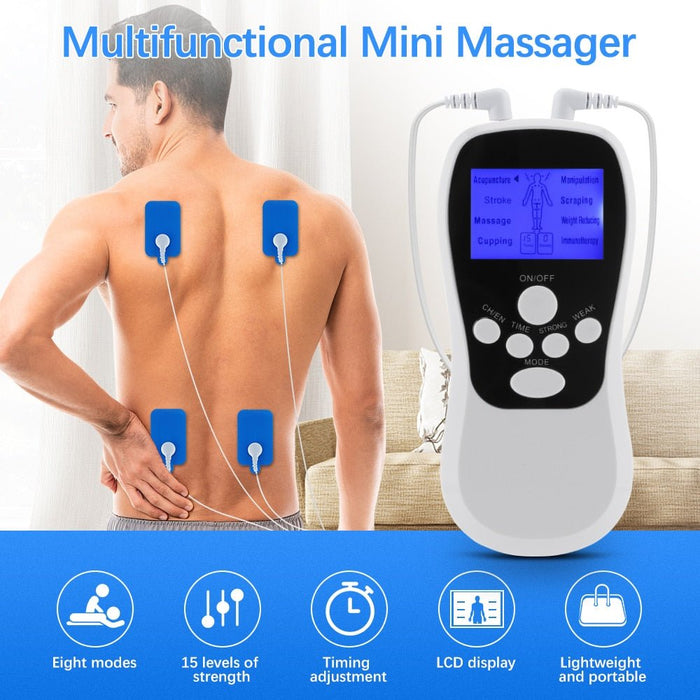 8 Mode EMS Electric Herald Tens Machine Acupuncture Body Massage Digital Therapy Massager Muscle Stimulator Electrostimulator