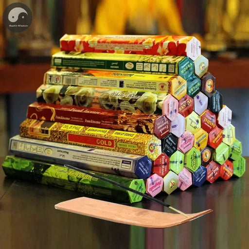 9 Boxes Incense Stick with Incense Plate Authentic Indian Incense Premium Multiple Flavors Mixed Package Random Surprise Hotsale-Health Wisdom™