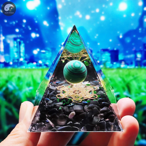 A18 Energy Pyramid Orgonite Crystals Stone Orgone Pyramid Natural Amethyst Peridot Reiki Chakra Energy Generator Meditation Tool-Health Wisdom™