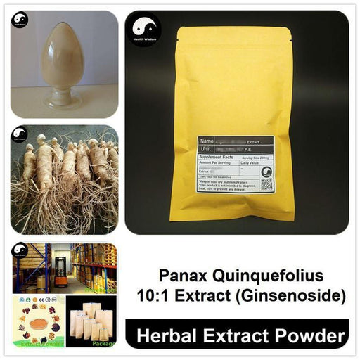 American Ginseng Extract Powder 10:1, Panax Quinquefolius P.E., Ginsenosideds