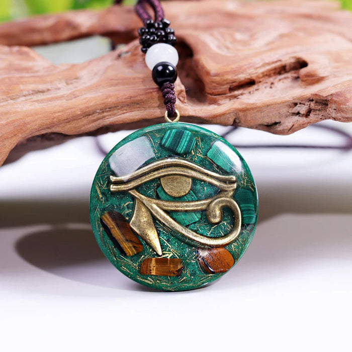 Ancient Orgonite Egypt The Eye Of Horus Pendant For Women And Men Luminous Orgone Energy Necklaces Malachite Reiki Healing Jewelry-Health Wisdom™