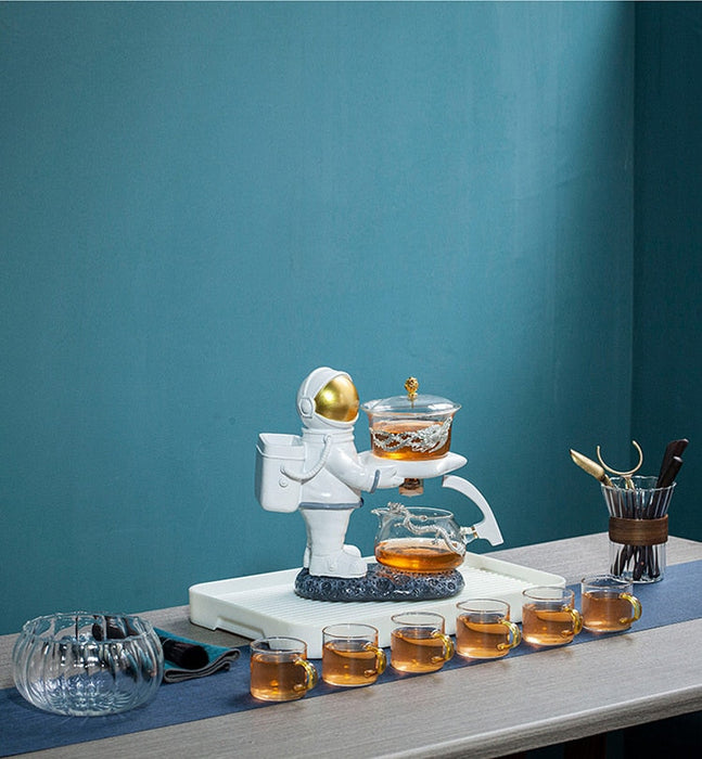 Astronaut Creative Fish Magnetic Teapot Glass Lazy Automatic Tea Making Household Pu&#39;er Oolong Tea Set Infuser Drinking-Health Wisdom™