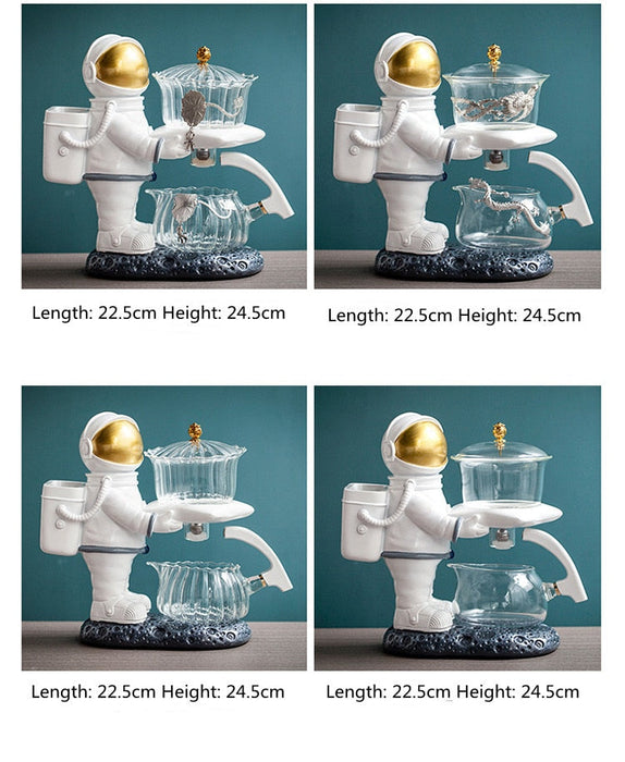 Astronaut Creative Fish Magnetic Teapot Glass Lazy Automatic Tea Making Household Puer Oolong Tea Set Infuser Drinking-Health Wisdom™