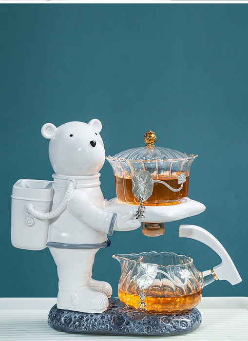 Astronaut Kungfu Tea Set Automatic Glass Teapot Heat-resistant Tea Infuser Glass Tea Maker Pot With Base-Health Wisdom™