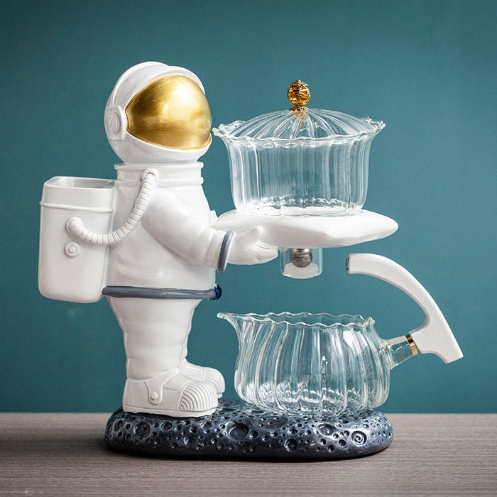 Astronaut Tea Making Artifact Kungfu Teapot Teacup Automatic Tea Set Heat-resistant Glass Teapot Holder Base