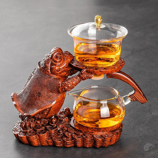 Automatic Teapot Tea Infuser Magnetic Water Diversion Heat-resistant Kungfu Tea Drinking Creative GlassTea Set