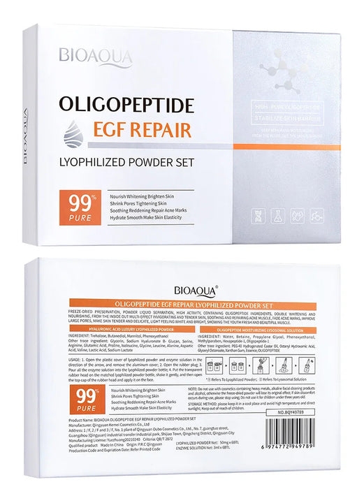 BIOAOUA Oligopeptide Face Skin Repair Freeze-dried Powder Set Sensitive Skin Moisturizing and Smoothing Hyaluronic Acid Essence