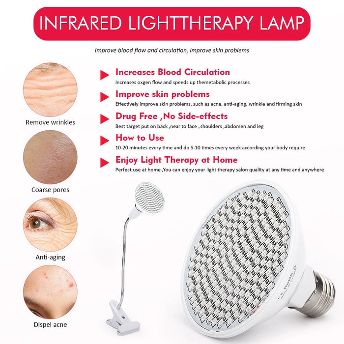 Beauty Red Light Therapy Machine 660nm 850nm Infared Led Photon Skin Rejuvenation Face Lamp Anti Aging Tightening Anti-Wrinkle