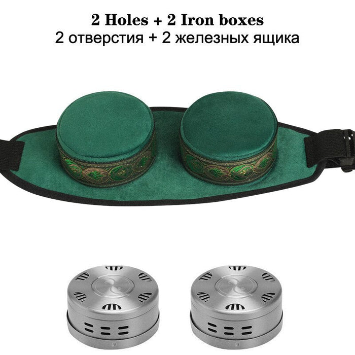 Brass Copper Box Smokeless Moxibustion Bag hierbas medicinales Burner Moxa Therapy Body Acupoint Meridian Warm Massage