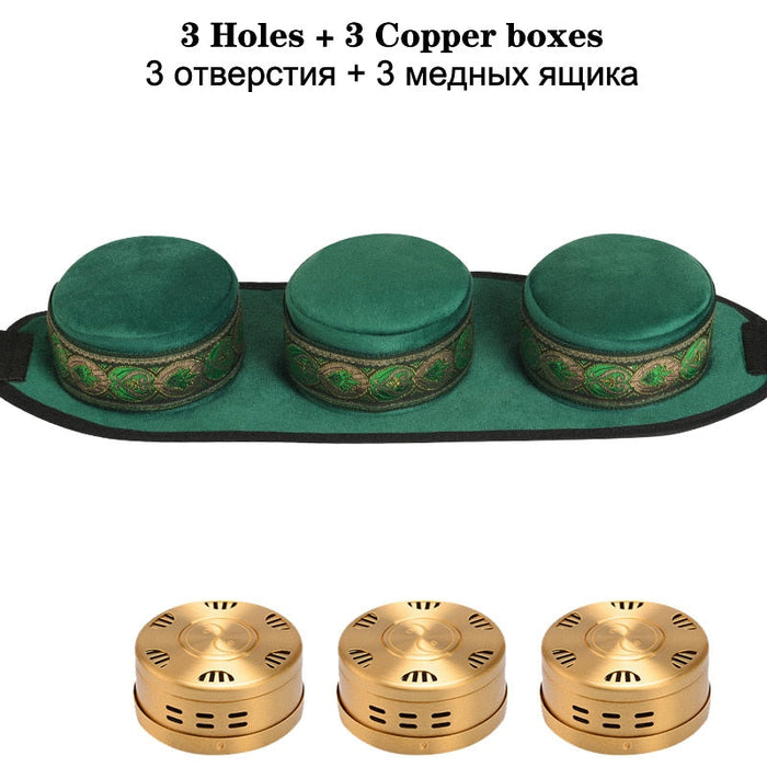 Brass Copper Box Smokeless Moxibustion Bag hierbas medicinales Burner Moxa Therapy Body Acupoint Meridian Warm Massage